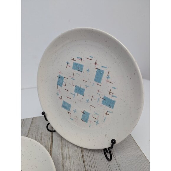 Vintage Set of 4 Vernonware Metlox Heavenly Days 7 1/2” Salad Plates MCM - Picture 2 of 10